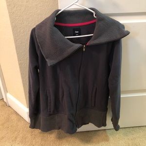 Jacket gray jacket with side front zipper